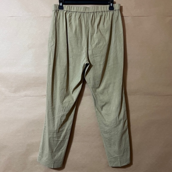 Theory | Linen Basic Pull-on Pants Eco Crunch Wash High Rise Beige Clay Size 6 - Picture 7 of 11